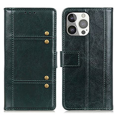 Coque Portefeuille Livre Cuir Etui Clapet T10 pour Apple iPhone 13 Pro Vert