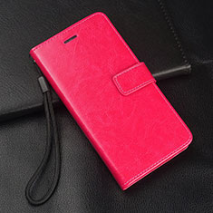 Coque Portefeuille Livre Cuir Etui Clapet T10 pour Huawei P20 Rose Rouge