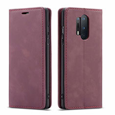 Coque Portefeuille Livre Cuir Etui Clapet T10 pour OnePlus 8 Pro Vin Rouge