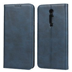 Coque Portefeuille Livre Cuir Etui Clapet T10 pour Xiaomi Mi 9T Bleu