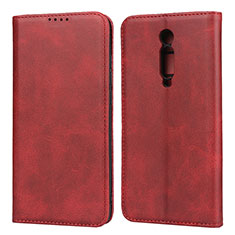 Coque Portefeuille Livre Cuir Etui Clapet T10 pour Xiaomi Mi 9T Pro Rouge