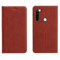 Coque Portefeuille Livre Cuir Etui Clapet T10 pour Xiaomi Redmi Note 8 (2021) Vin Rouge