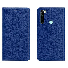 Coque Portefeuille Livre Cuir Etui Clapet T10 pour Xiaomi Redmi Note 8 Bleu