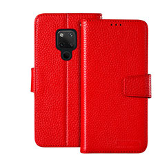 Coque Portefeuille Livre Cuir Etui Clapet T11 pour Huawei Mate 20 Rouge