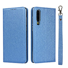 Coque Portefeuille Livre Cuir Etui Clapet T11 pour Huawei P30 Bleu