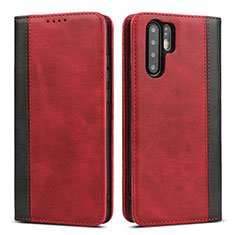 Coque Portefeuille Livre Cuir Etui Clapet T11 pour Huawei P30 Pro New Edition Rouge