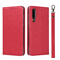 Coque Portefeuille Livre Cuir Etui Clapet T11 pour Huawei P30 Rouge
