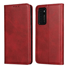 Coque Portefeuille Livre Cuir Etui Clapet T11 pour Huawei P40 Rouge
