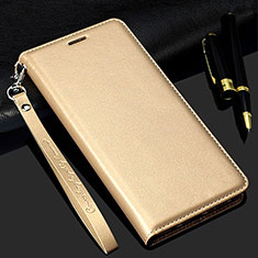 Coque Portefeuille Livre Cuir Etui Clapet T11 pour Samsung Galaxy Note 20 5G Or