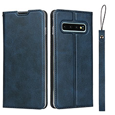 Coque Portefeuille Livre Cuir Etui Clapet T11 pour Samsung Galaxy S10 Plus Bleu