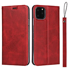 Coque Portefeuille Livre Cuir Etui Clapet T12 pour Apple iPhone 11 Pro Rouge