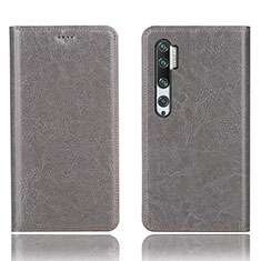 Coque Portefeuille Livre Cuir Etui Clapet T12 pour Xiaomi Mi Note 10 Gris