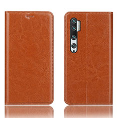 Coque Portefeuille Livre Cuir Etui Clapet T12 pour Xiaomi Mi Note 10 Orange
