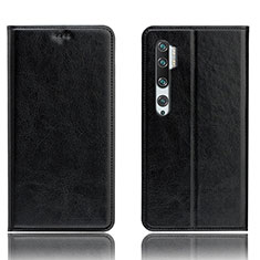 Coque Portefeuille Livre Cuir Etui Clapet T12 pour Xiaomi Mi Note 10 Pro Noir