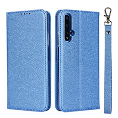 Coque Portefeuille Livre Cuir Etui Clapet T14 pour Huawei Honor 20 Bleu