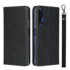 Coque Portefeuille Livre Cuir Etui Clapet T14 pour Huawei Honor 20S Noir