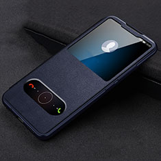 Coque Portefeuille Livre Cuir Etui Clapet T14 pour Huawei Honor V20 Bleu