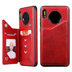 Coque Portefeuille Livre Cuir Etui Clapet T14 pour Huawei Mate 30 Pro Rouge