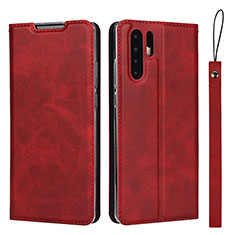 Coque Portefeuille Livre Cuir Etui Clapet T14 pour Huawei P30 Pro New Edition Rouge