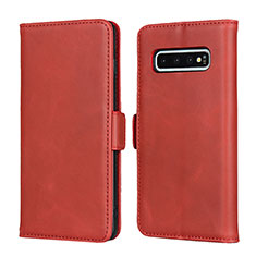 Coque Portefeuille Livre Cuir Etui Clapet T14 pour Samsung Galaxy S10 Plus Rouge