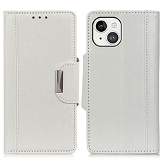 Coque Portefeuille Livre Cuir Etui Clapet T15 pour Apple iPhone 14 Blanc