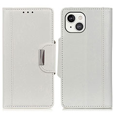 Coque Portefeuille Livre Cuir Etui Clapet T15 pour Apple iPhone 14 Plus Blanc