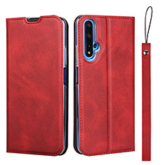Coque Portefeuille Livre Cuir Etui Clapet T15 pour Huawei Honor 20S Rouge