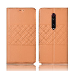 Coque Portefeuille Livre Cuir Etui Clapet T15 pour Xiaomi Mi 9T Orange