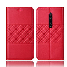 Coque Portefeuille Livre Cuir Etui Clapet T15 pour Xiaomi Mi 9T Pro Rouge