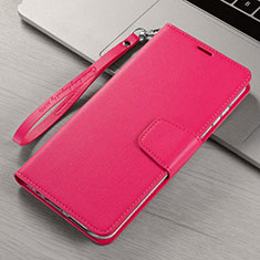 Coque Portefeuille Livre Cuir Etui Clapet T15 pour Xiaomi Mi Note 10 Pro Rose Rouge