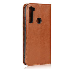 Coque Portefeuille Livre Cuir Etui Clapet T15 pour Xiaomi Redmi Note 8 (2021) Orange