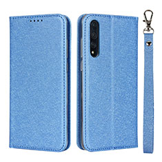 Coque Portefeuille Livre Cuir Etui Clapet T16 pour Huawei P20 Pro Bleu