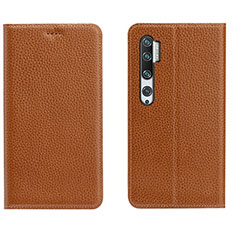 Coque Portefeuille Livre Cuir Etui Clapet T16 pour Xiaomi Mi Note 10 Pro Orange