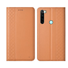 Coque Portefeuille Livre Cuir Etui Clapet T16 pour Xiaomi Redmi Note 8 (2021) Orange
