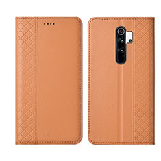 Coque Portefeuille Livre Cuir Etui Clapet T16 pour Xiaomi Redmi Note 8 Pro Orange