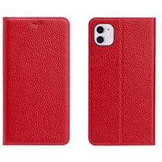 Coque Portefeuille Livre Cuir Etui Clapet T17 pour Apple iPhone 11 Rouge