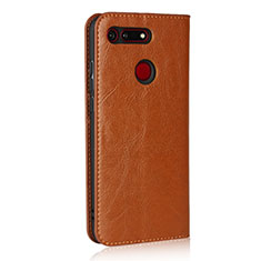 Coque Portefeuille Livre Cuir Etui Clapet T19 pour Huawei Honor View 20 Orange