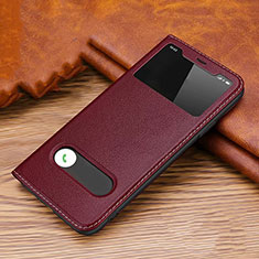 Coque Portefeuille Livre Cuir Etui Clapet T20 pour Apple iPhone 11 Pro Vin Rouge