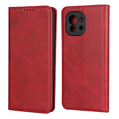 Coque Portefeuille Livre Cuir Etui Clapet T20 pour Xiaomi Mi 11 Lite 5G Rouge