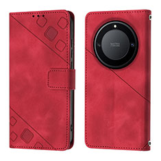 Coque Portefeuille Livre Cuir Etui Clapet Y01B pour Huawei Honor Magic5 Lite 5G Rouge