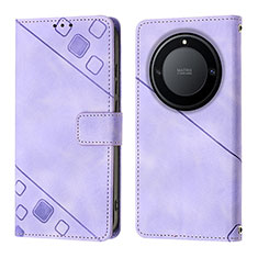 Coque Portefeuille Livre Cuir Etui Clapet Y01B pour Huawei Honor Magic5 Lite 5G Violet