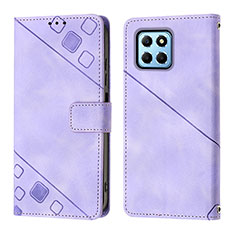 Coque Portefeuille Livre Cuir Etui Clapet Y01B pour Huawei Honor X6S Violet
