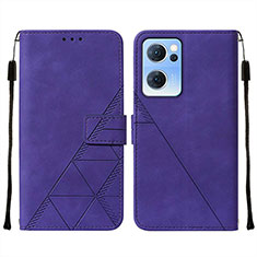 Coque Portefeuille Livre Cuir Etui Clapet Y01B pour Oppo Find X5 Lite 5G Violet