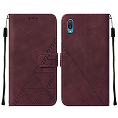 Coque Portefeuille Livre Cuir Etui Clapet Y01B pour Samsung Galaxy M02 Vin Rouge