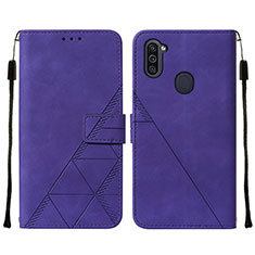 Coque Portefeuille Livre Cuir Etui Clapet Y01B pour Samsung Galaxy M11 Violet