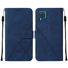 Coque Portefeuille Livre Cuir Etui Clapet Y01B pour Samsung Galaxy M12 Bleu