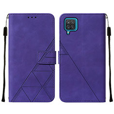 Coque Portefeuille Livre Cuir Etui Clapet Y01B pour Samsung Galaxy M12 Violet