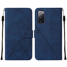 Coque Portefeuille Livre Cuir Etui Clapet Y01B pour Samsung Galaxy S20 FE (2022) 5G Bleu