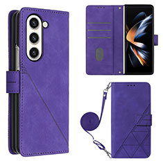 Coque Portefeuille Livre Cuir Etui Clapet Y01B pour Samsung Galaxy Z Fold5 5G Violet