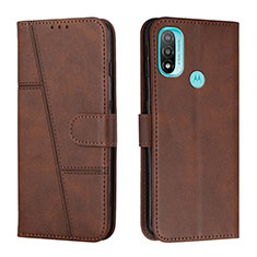 Coque Portefeuille Livre Cuir Etui Clapet Y01X pour Motorola Moto E20 Marron